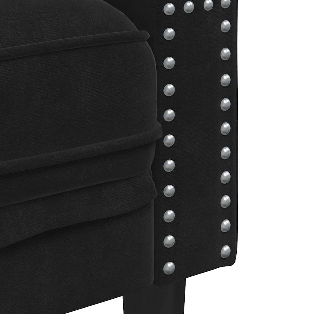 Chesterfield Sofa Chair Other Black 71 x 74.5 x 70.5 cm Velvet