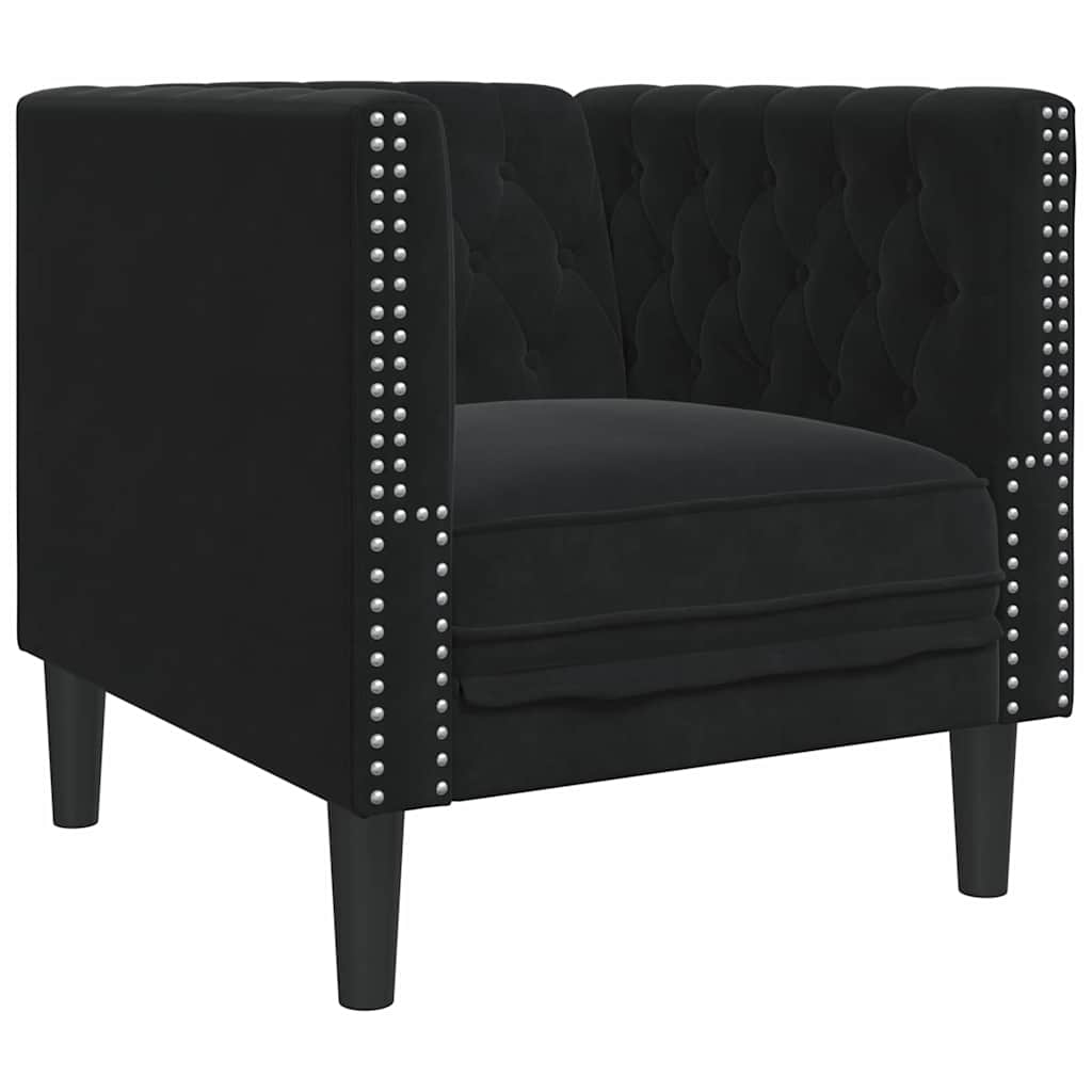 Chesterfield Sofa Chair Other Black 71 x 74.5 x 70.5 cm Velvet