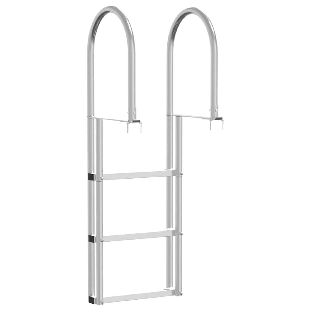 Dock Ladder 3-Steps Silver 45 x 11.5 x 134 cm Aluminum