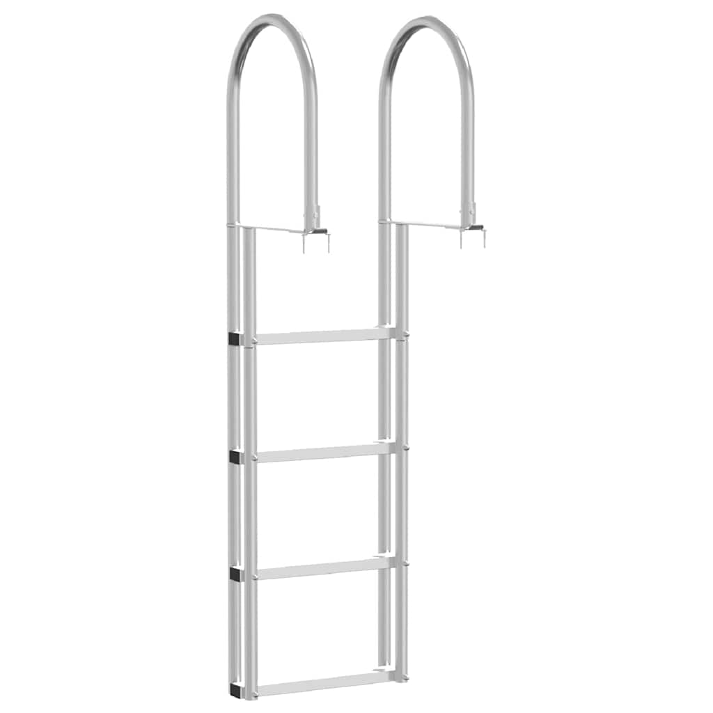 Dock Ladder 4-Steps Silver 45 x 11.5 x 162 cm Aluminum
