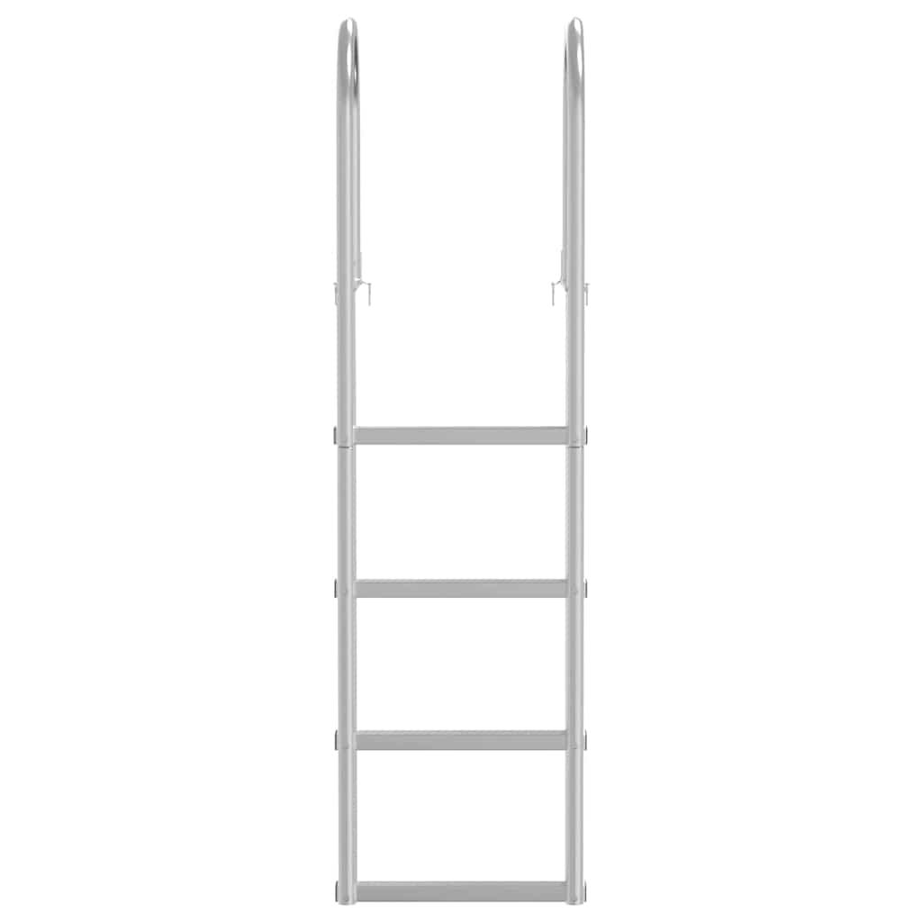 Dock Ladder 4-Steps Silver 45 x 11.5 x 162 cm Aluminum