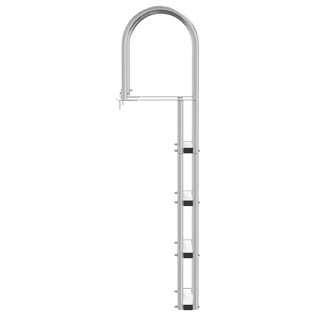 Dock Ladder 4-Steps Silver 45 x 11.5 x 162 cm Aluminum