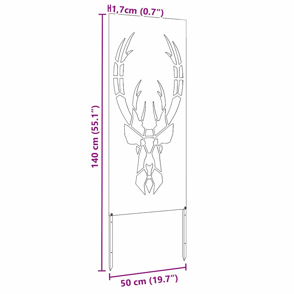 Garden Decorative Panel Anthracite 50 x 140 cm