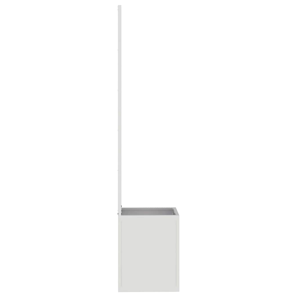Garden Planter with Decorative Panel Silver 32 x 140 cm