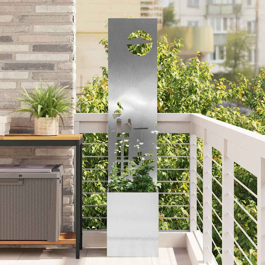 Garden Planter with Decorative Panel Sliver 32 x 140 cm
