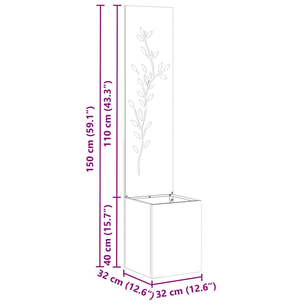 Garden Privacy Screen Silver 32 x 140 cm Galvanised steel
