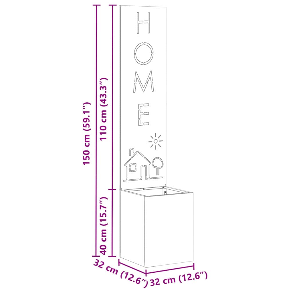 Garden Privacy Screen Black 32 x 140 cm Cold-rolled steel