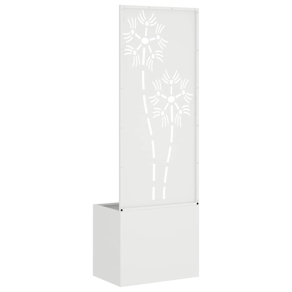 Garden Planter with Decorative Panel White 50 x 140 cm