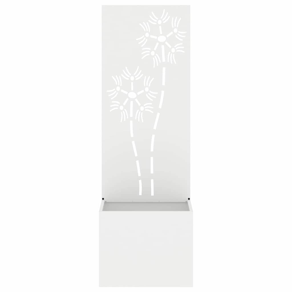Garden Planter with Decorative Panel White 50 x 140 cm