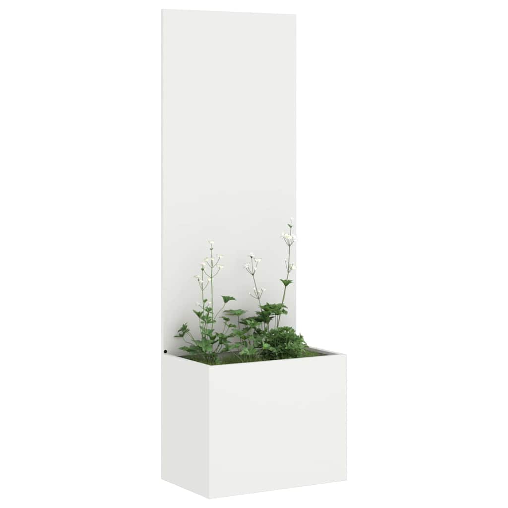 Garden Planter with Decorative Panel White 50 x 140 cm