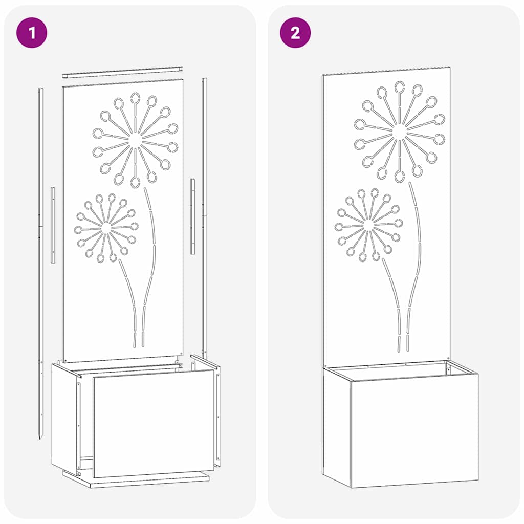 Garden Planter with Decorative Panel White 50 x 140 cm