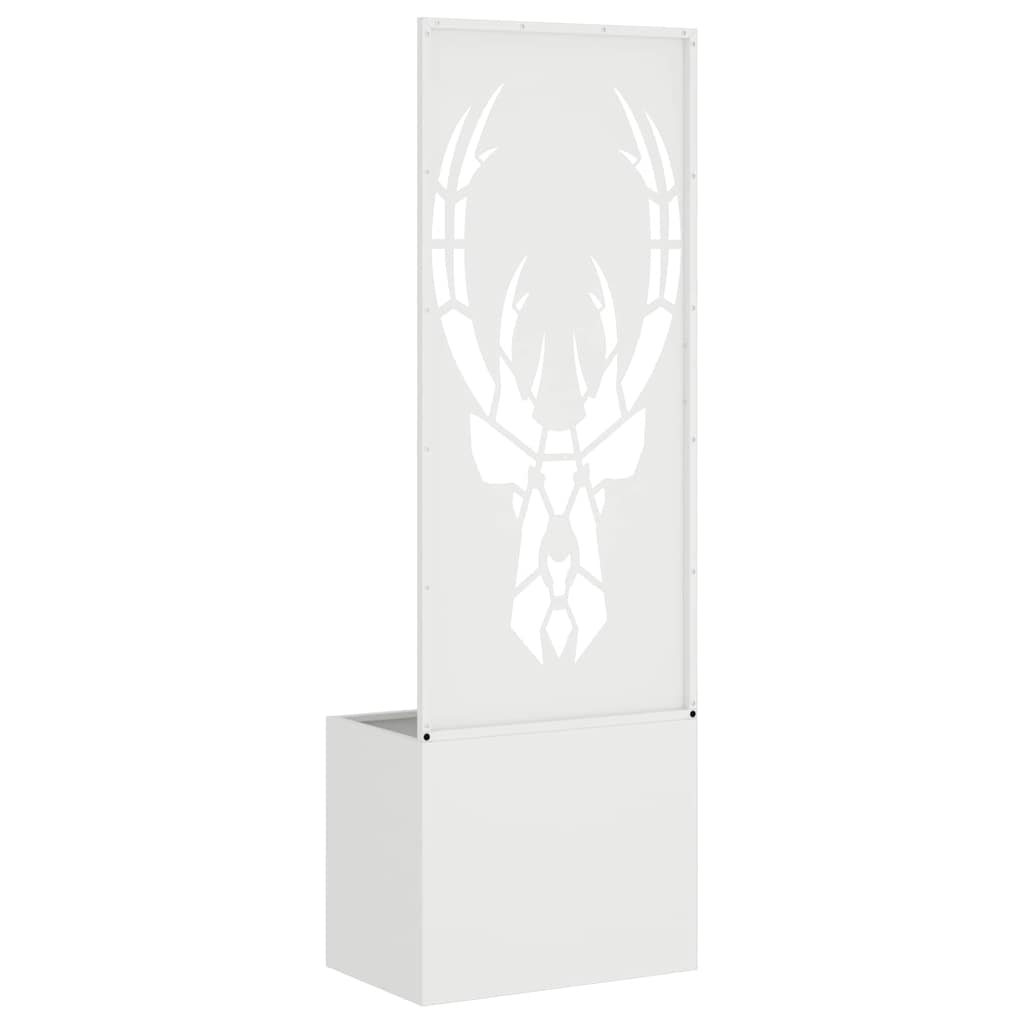 Garden Planter with Decorative Panel White 50 x 140 cm