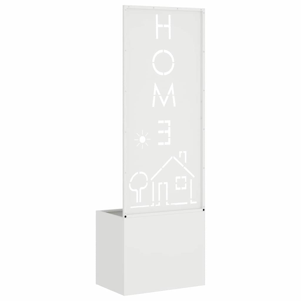 Garden Planter with Decorative Panel White 50 x 140 cm
