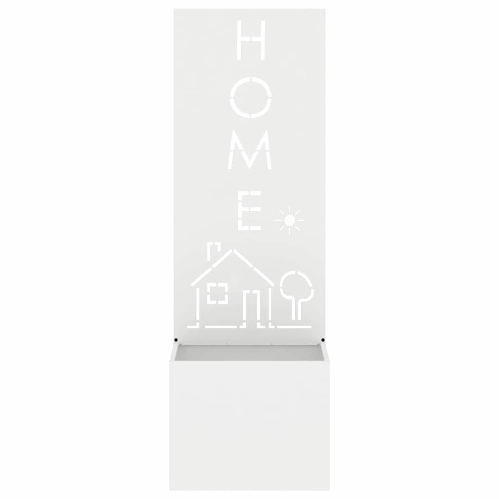 Garden Planter with Decorative Panel White 50 x 140 cm