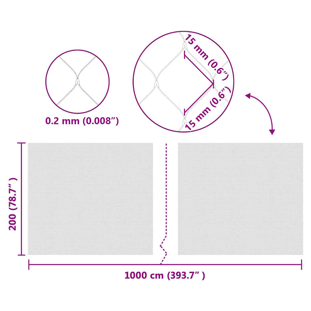 Bird Protection Net Green 2 x 10 m HDPE