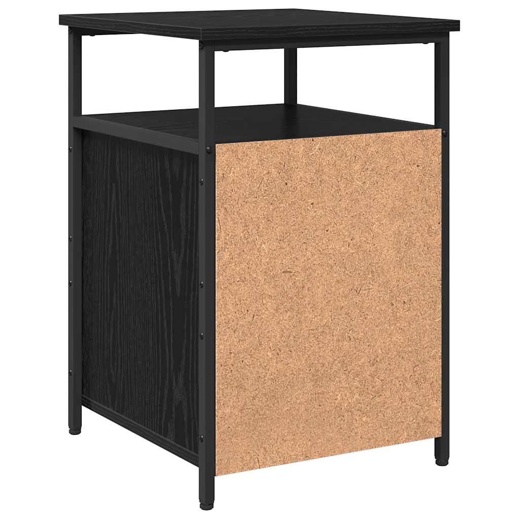 Bedside Cabinet Black oak Engineered Wood