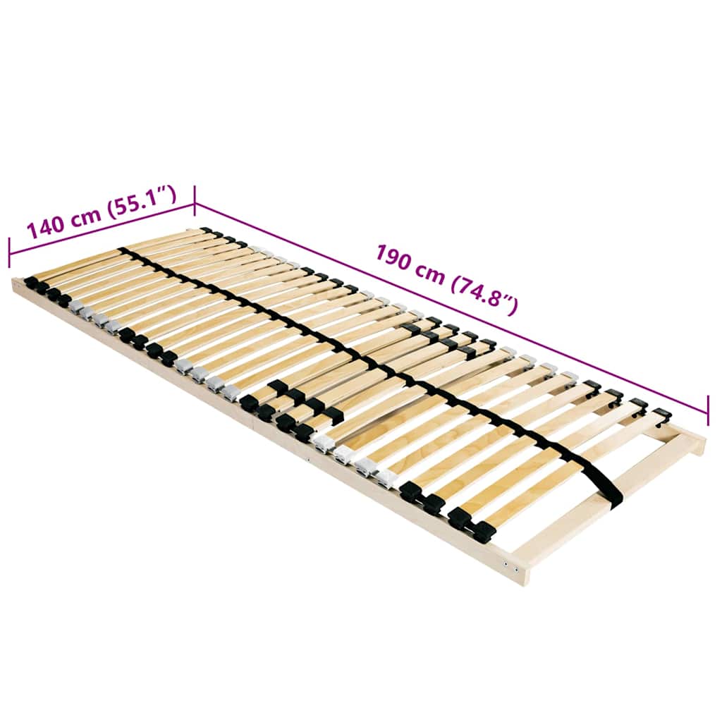 Slatted Bed Base Brown 140 x 190 cm Solid beech wood