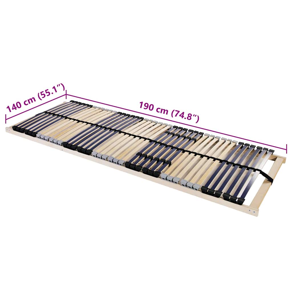 Slatted Bed Base Brown 140 x 190 cm Solid beech wood