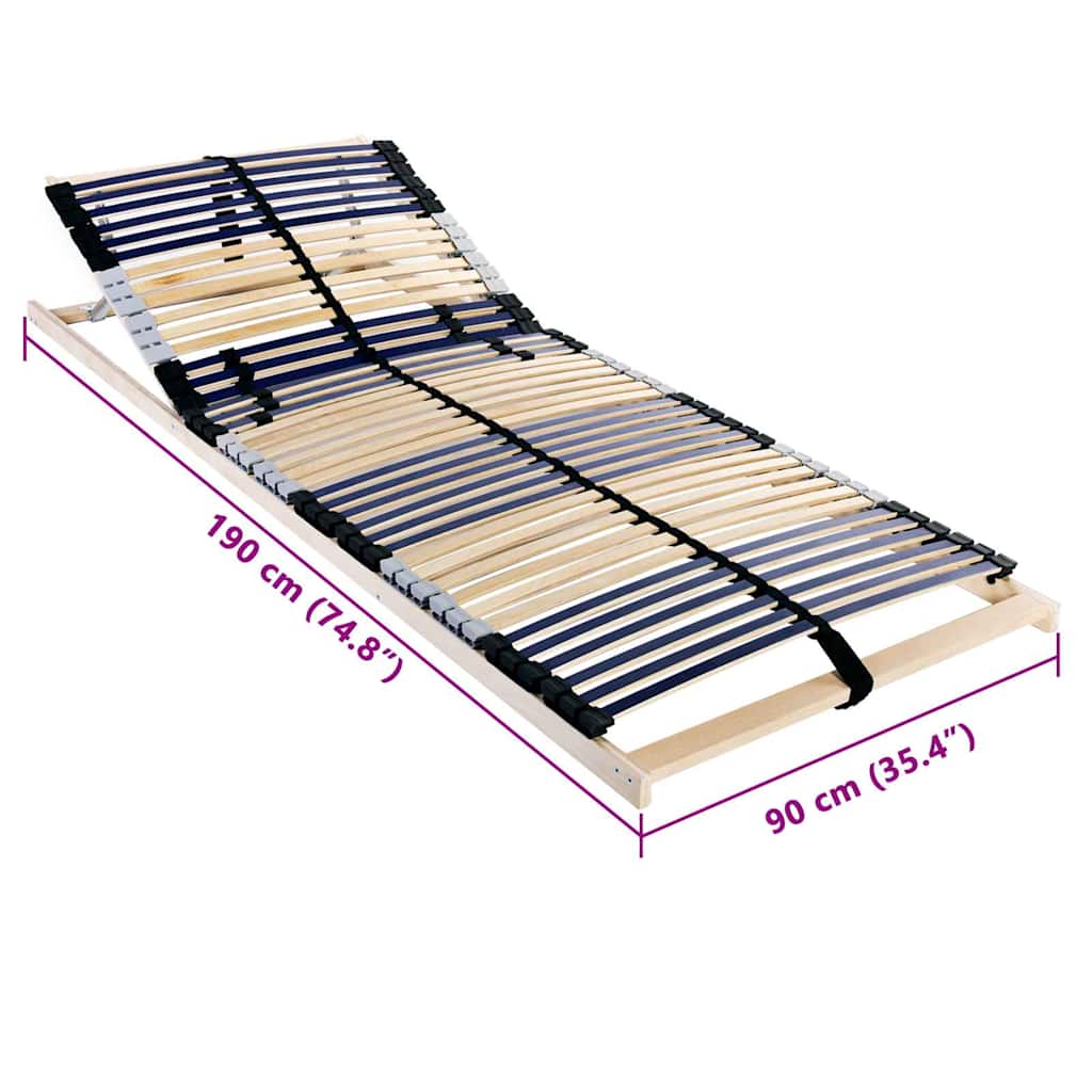 Slatted Bed Base Brown 90 x 190 cm Solid beech wood