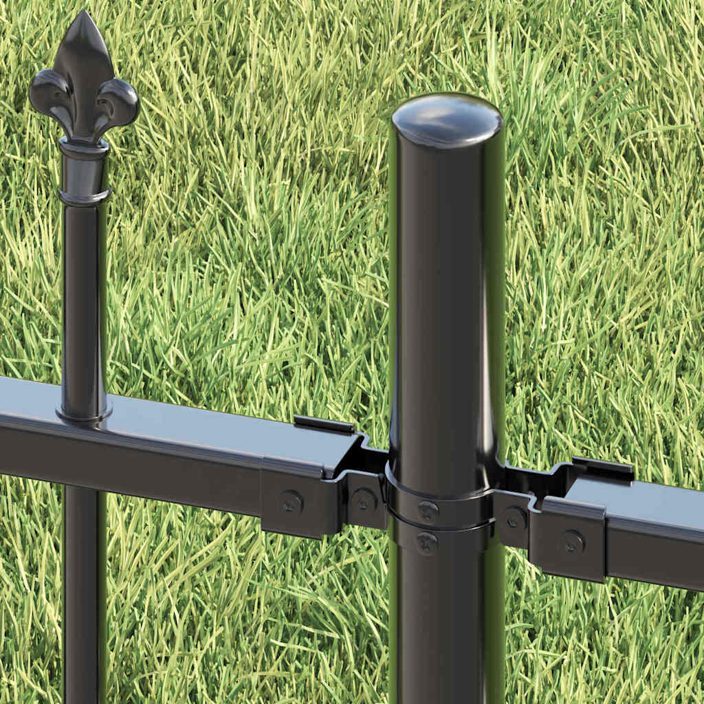 Garden Fence Grey 140 cm Powder-coated steel