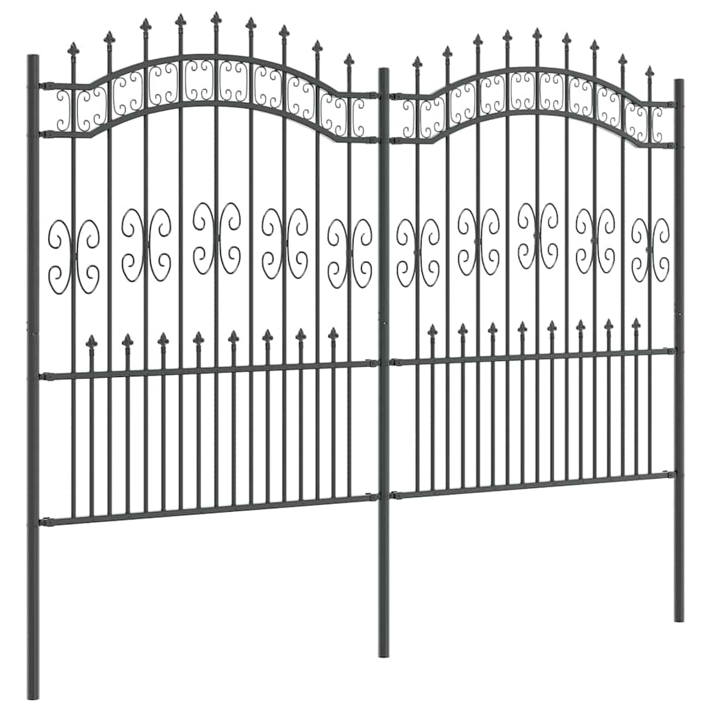 Garden Fence Grey 190 cm Powder-coated steel
