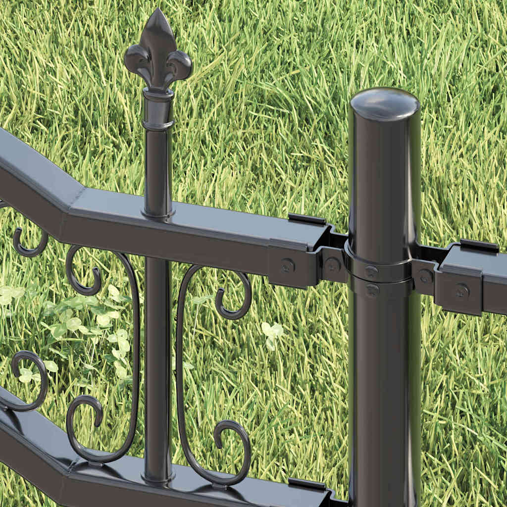 Garden Fence Grey 215 cm Powder-coated steel