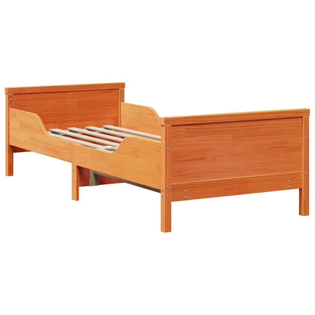 Extendable Bed Frame for Kids Wax brown 80 x 130 / 165 / 200 cm