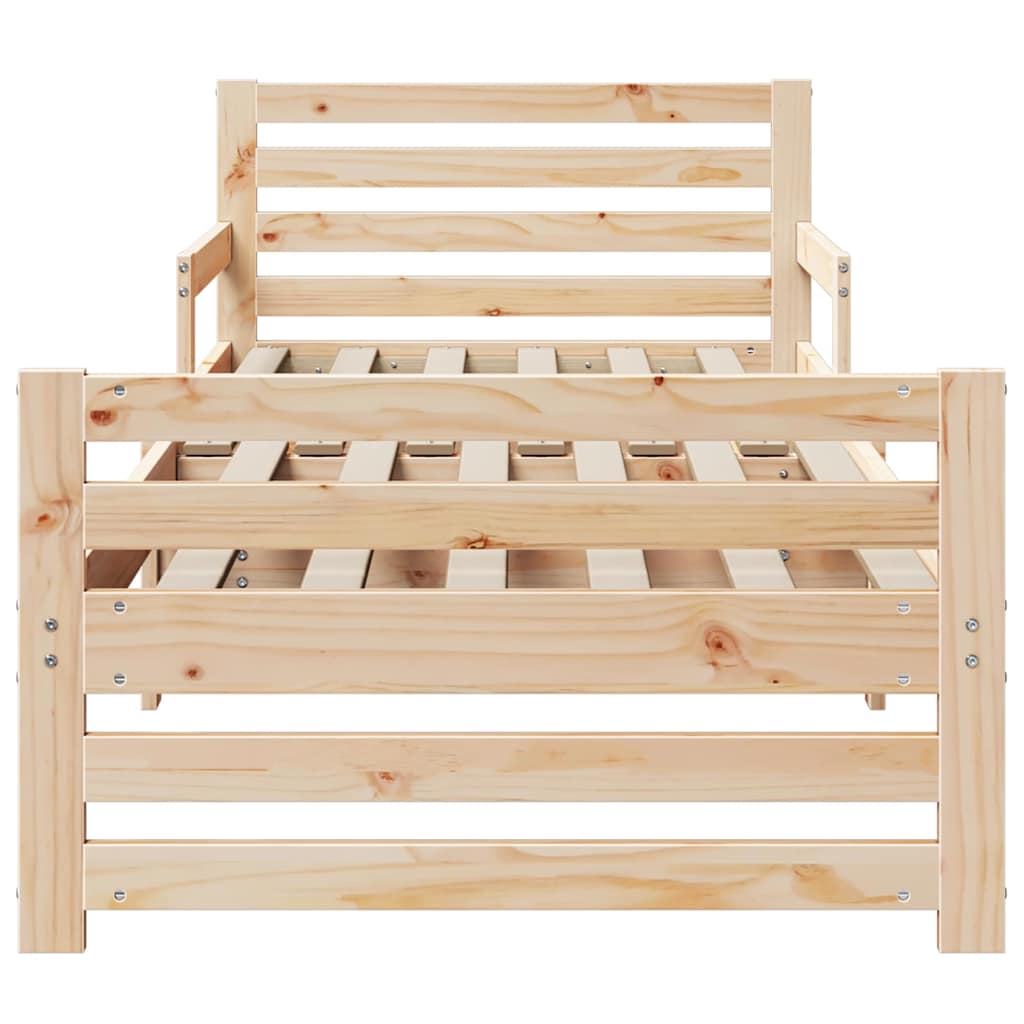 Extendable Bed Frame for Kids Other Brown 80 x 130 / 165 / 200 cm