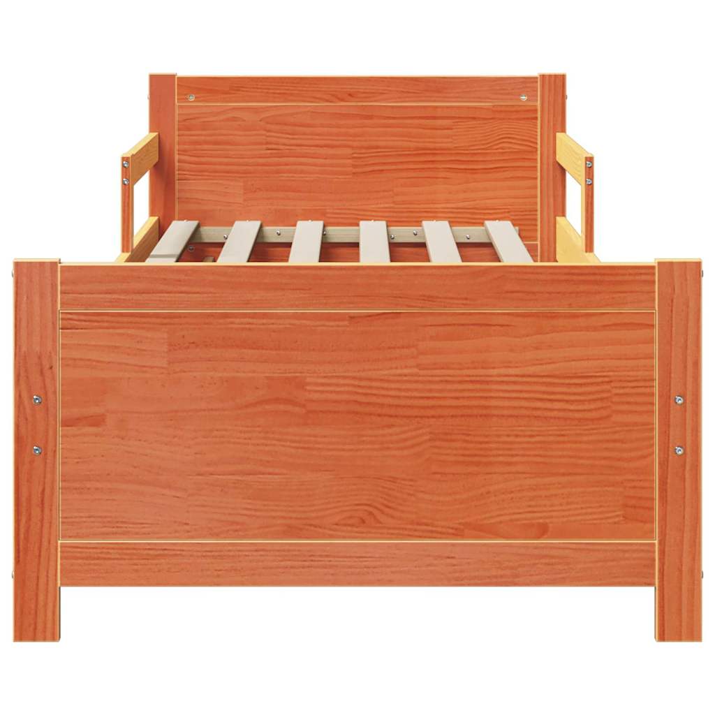 Extendable Bed Frame for Kids Wax brown 80 x 130 / 165 / 200 cm