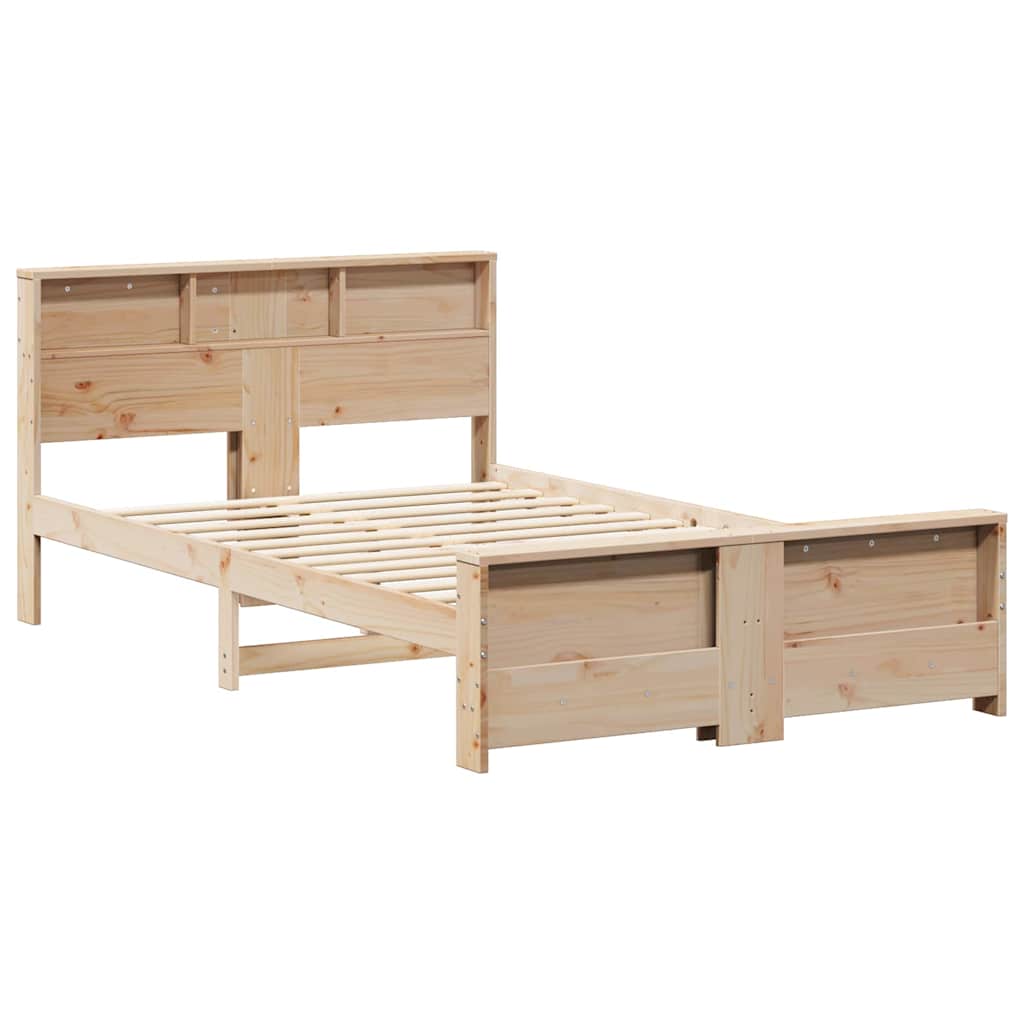 Bed Frame with Headboard Brown 120 x 200 cm Solid pine wood