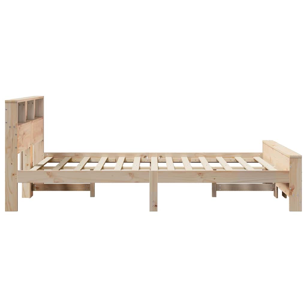 Bed Frame with Headboard Brown 120 x 200 cm Solid pine wood