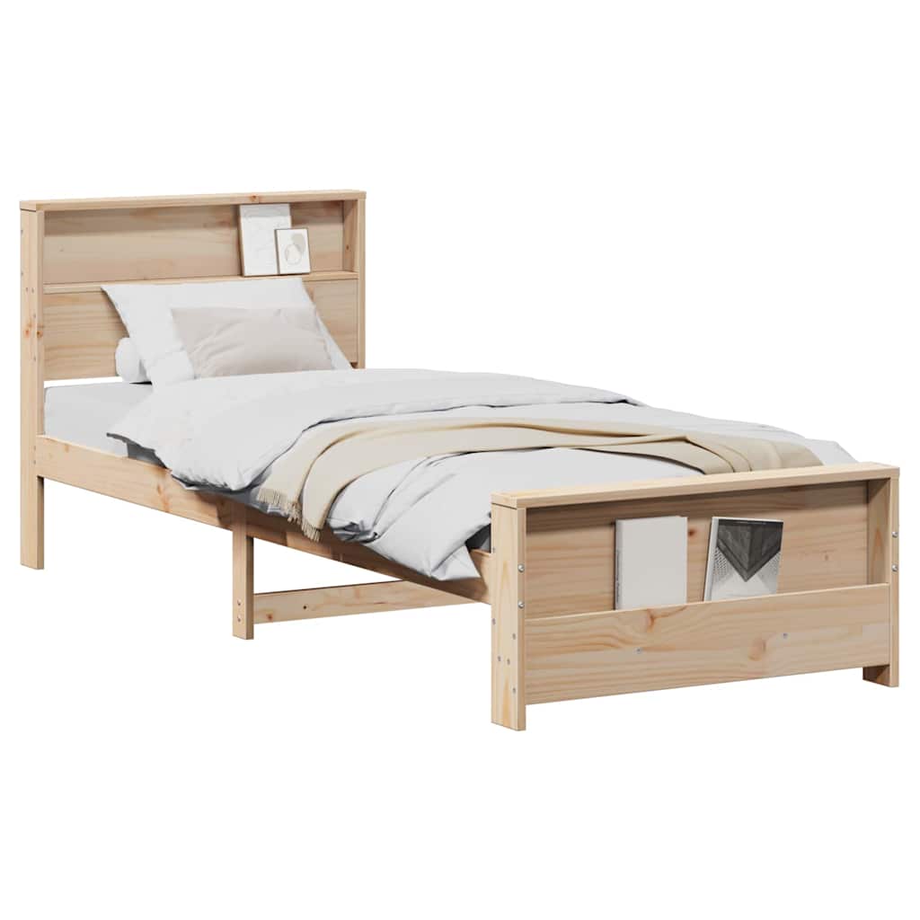 Bed Frame with Headboard Brown 80 x 200 cm Solid pine wood