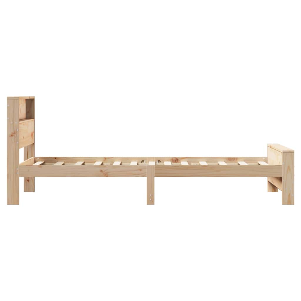 Bed Frame with Headboard Brown 80 x 200 cm Solid pine wood