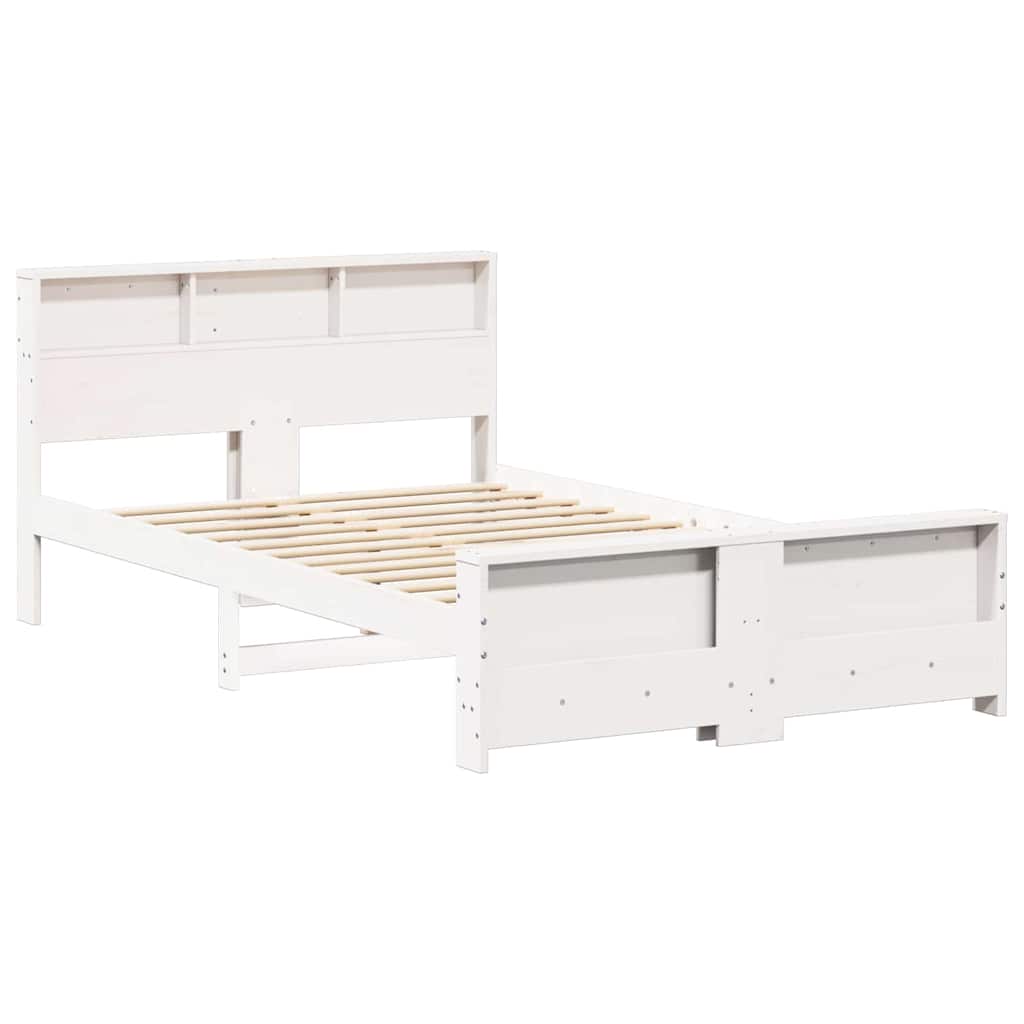 Bed Frame with Headboard White 120 x 190 cm Solid pine wood
