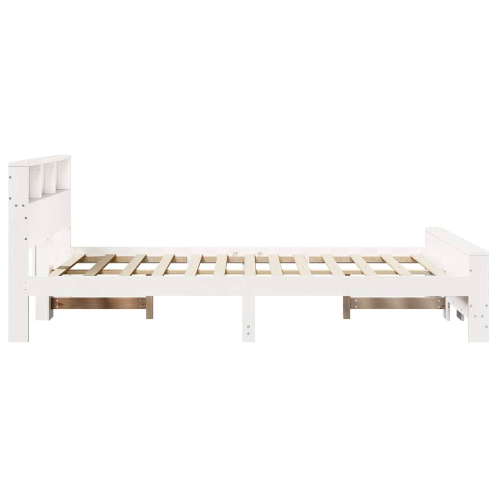 Bed Frame with Headboard White 120 x 190 cm Solid pine wood