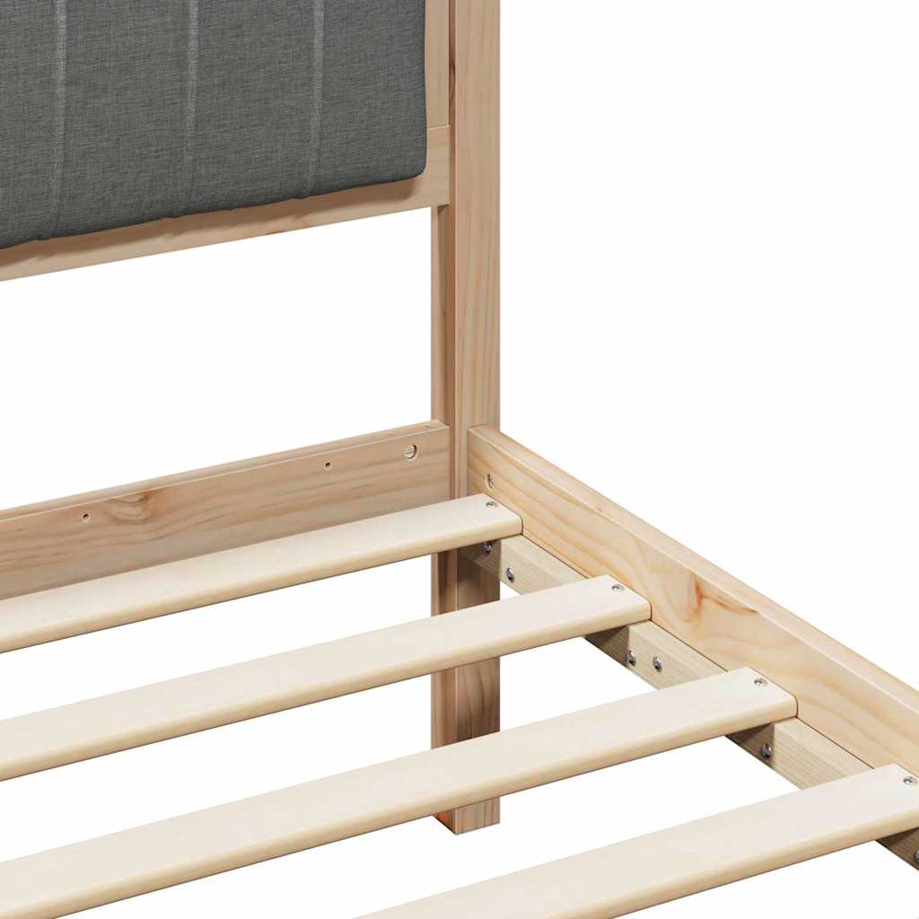 Bed frame Brown and dark grey 90 x 200 cm Solid pine wood