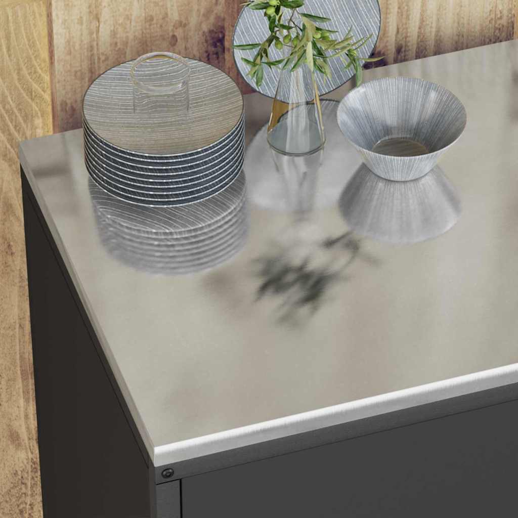 Kitchen Storage Set with Shelf 2 pcs Black 180 x 50 x 92 cm