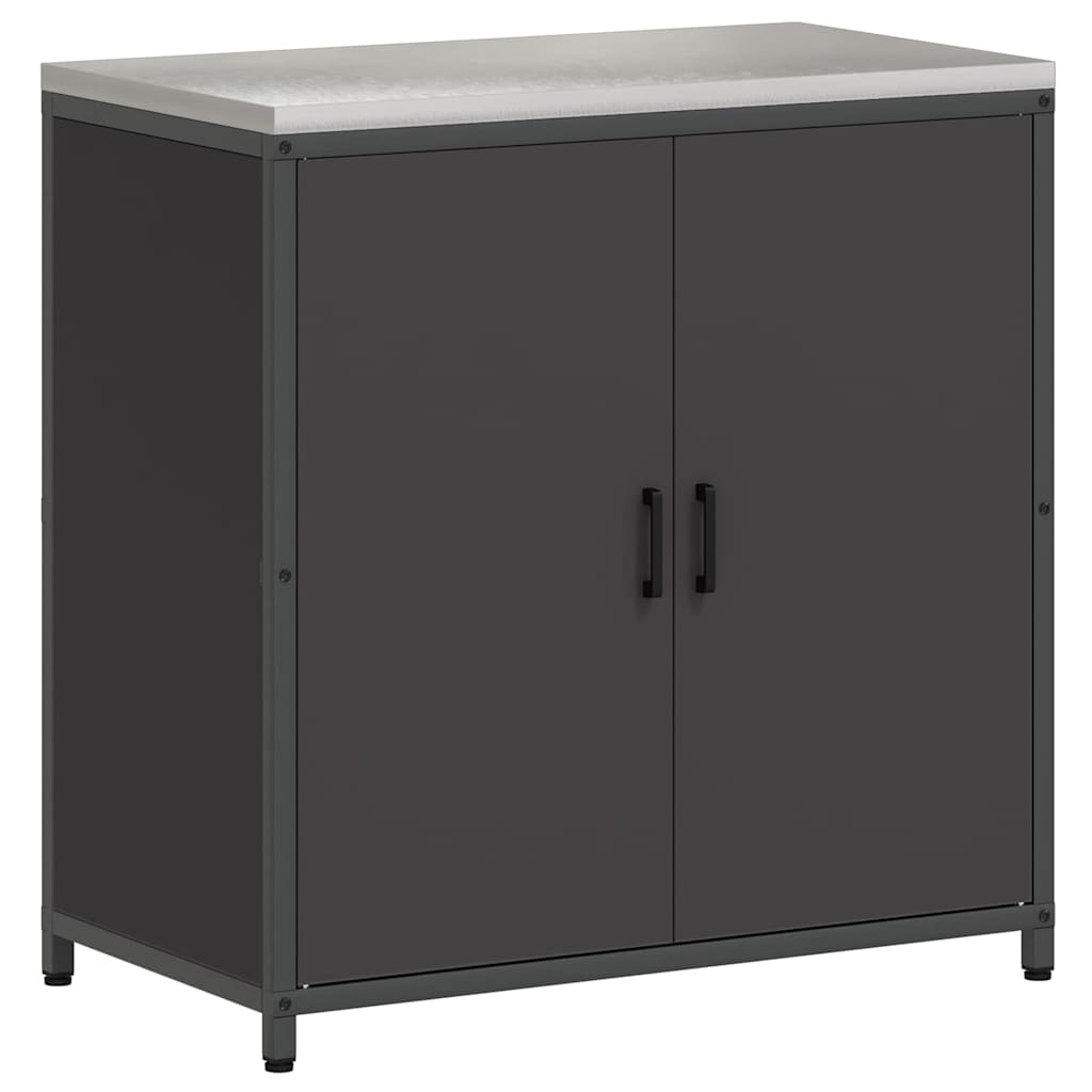Kitchen Storage Set with Shelf 2 pcs Black 180 x 50 x 92 cm