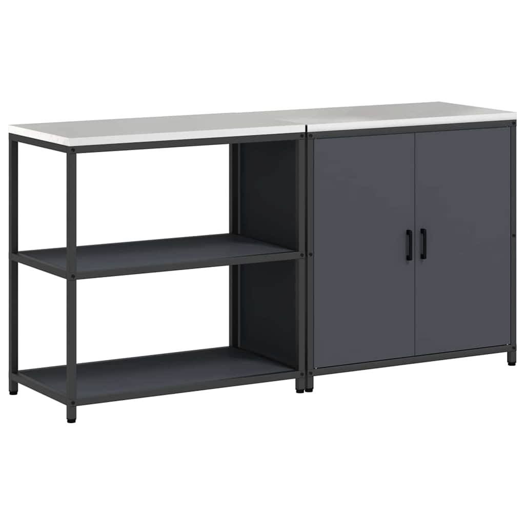Kitchen Storage Set with Door 2 pcs Anthracite 180 x 50 x 92 cm