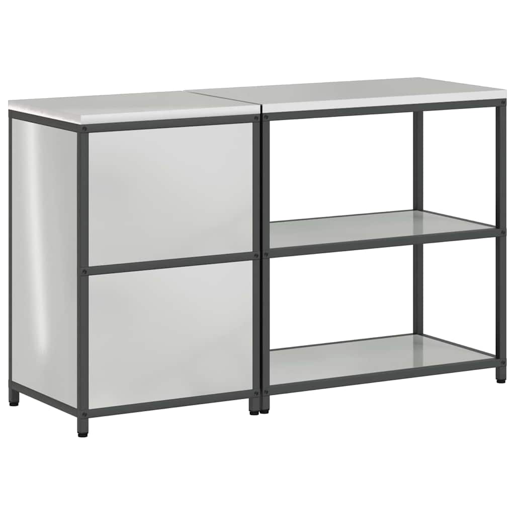 Kitchen Storage Set with Shelf 2 pcs Sliver Galvanised steel