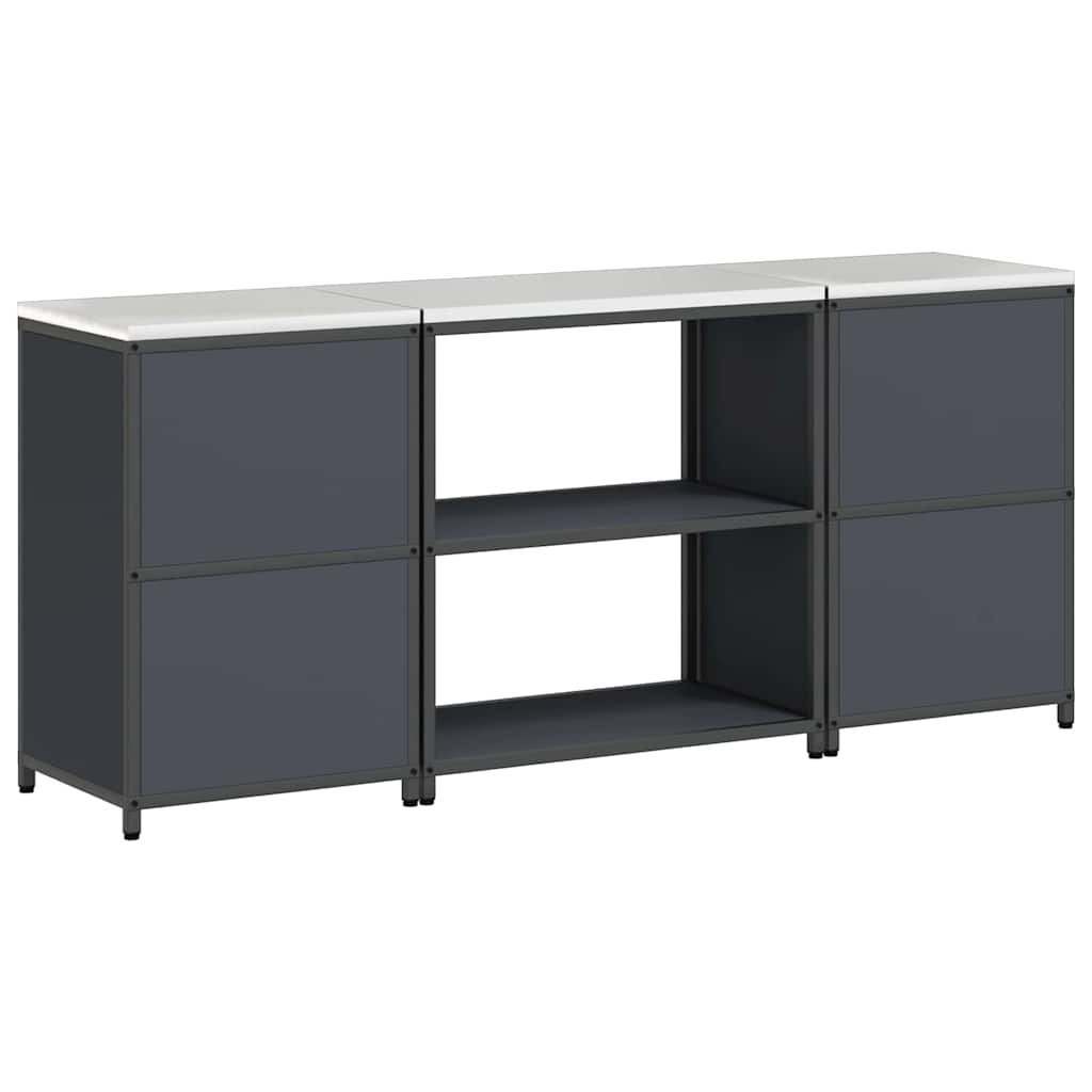 Kitchen Storage Set with Door 3 pcs Anthracite 210 x 50 x 92 cm