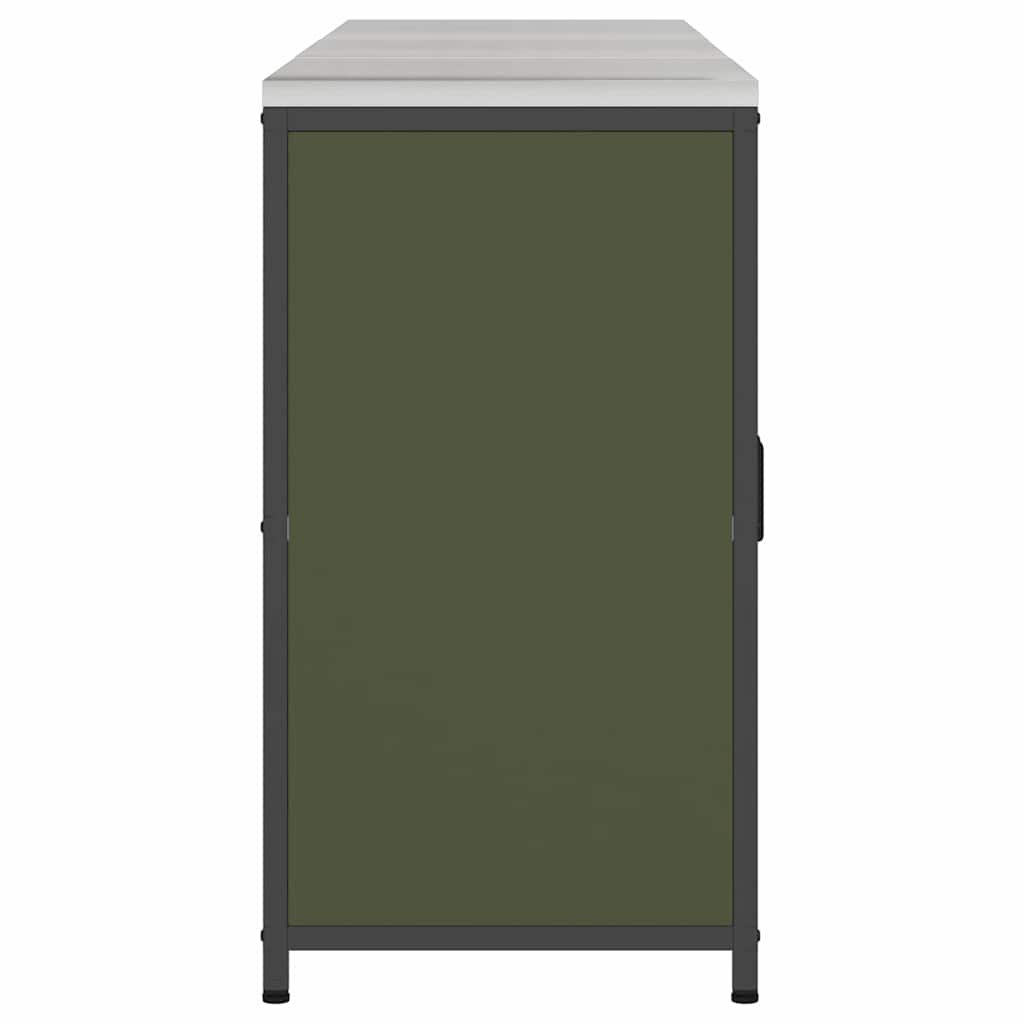 Kitchen Storage Set with Shelf 3 pcs Olive Green Steel