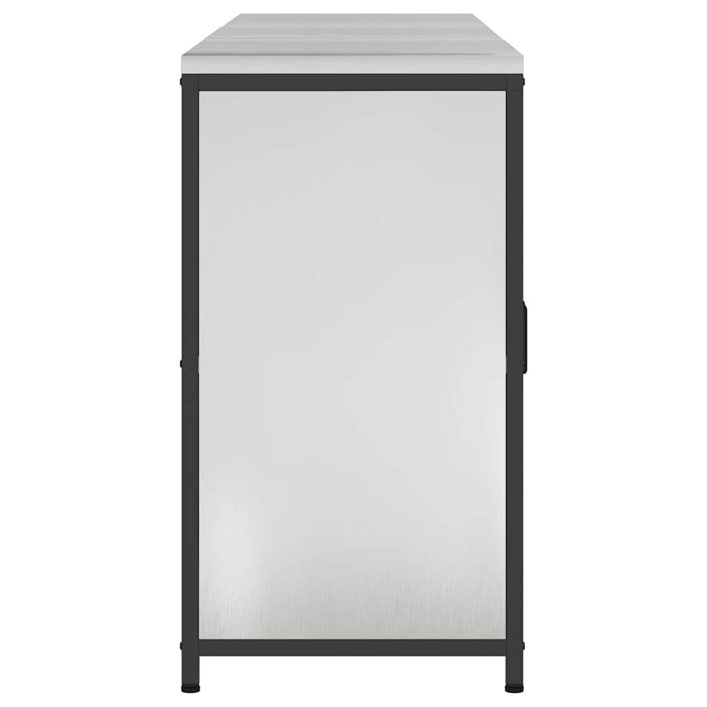 Kitchen Storage Set with Shelf with Storage 3 pcs Silver Steel