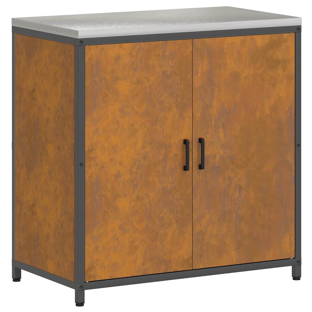 Kitchen Storage Set with Shelf 3 pcs Rusty 240 x 50 x 92 cm