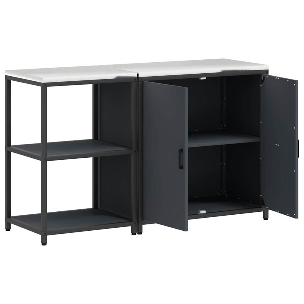 Kitchen Storage Set with Door 2 pcs Anthracite 150 x 50 x 92 cm