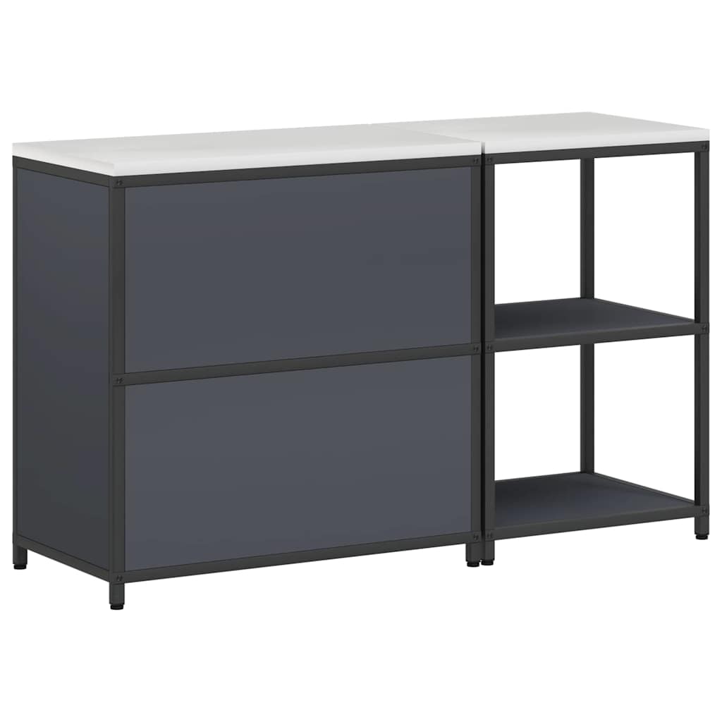 Kitchen Storage Set with Door 2 pcs Anthracite 150 x 50 x 92 cm