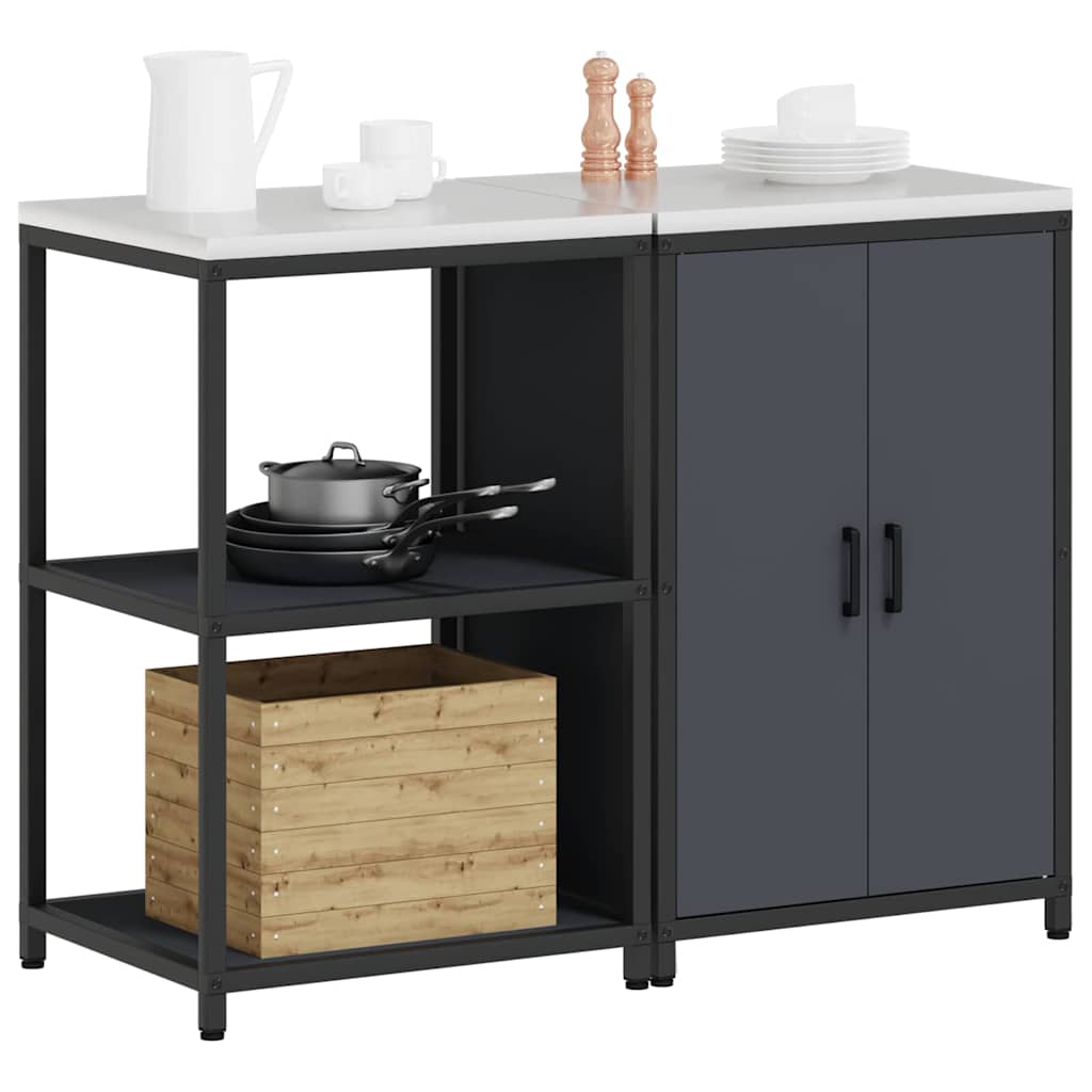 Kitchen Storage Set 2 pcs Anthracite Cold-rolled steel