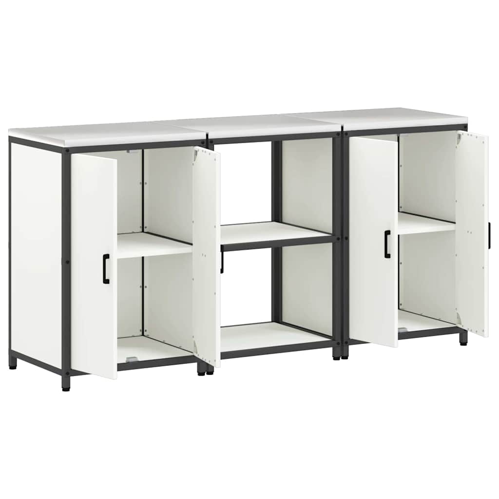 Kitchen Storage Set with Shelf 3 pcs White 180 x 50 x 92 cm
