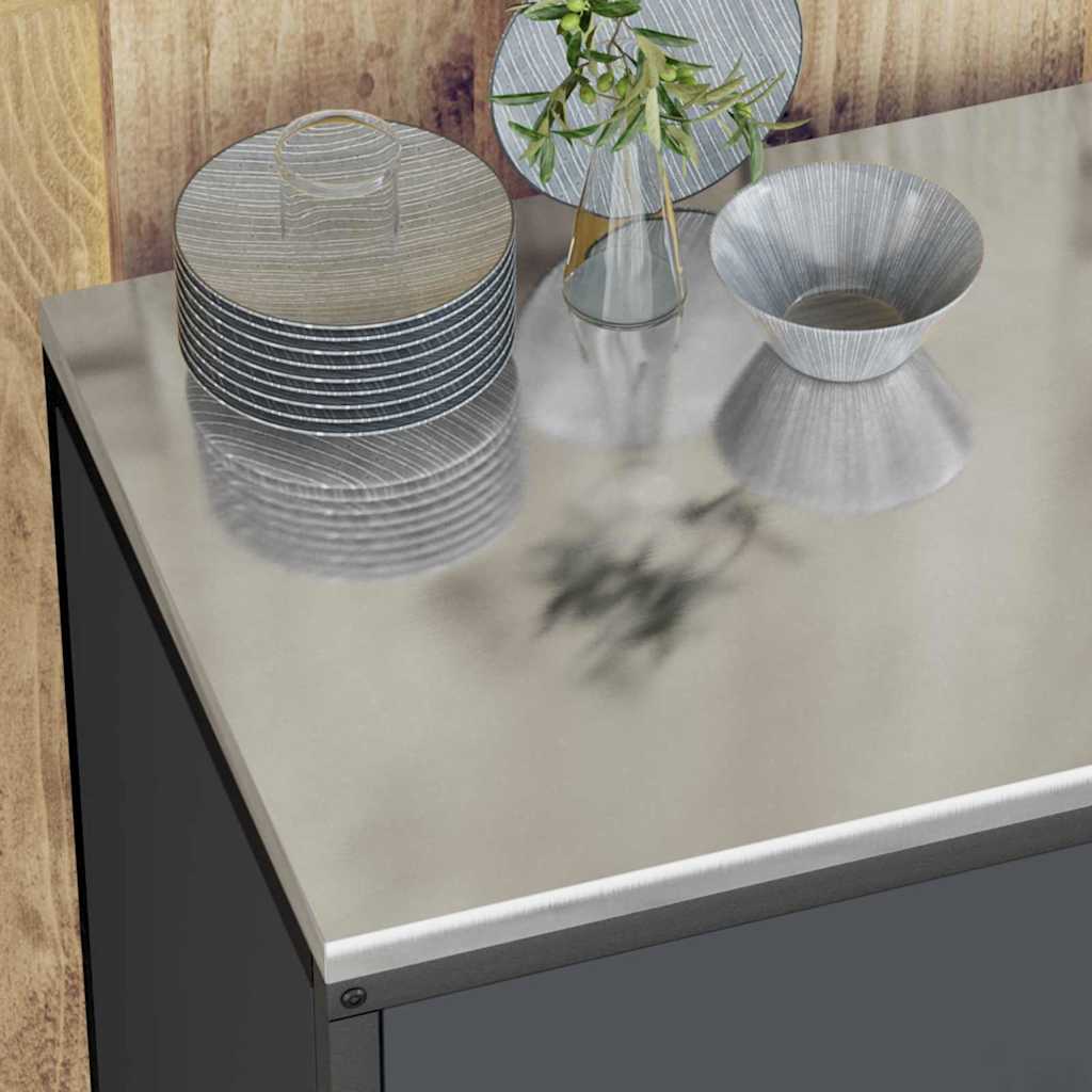 Kitchen Storage Set with Door 3 pcs Anthracite 180 x 50 x 92 cm