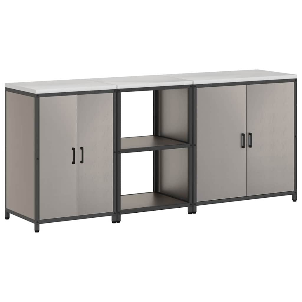 Kitchen Storage Set with Shelf 3 pcs Rusty 210 x 50 x 92 cm